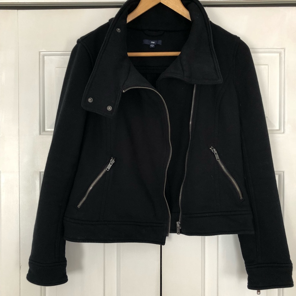 Gap Black Sweatshirt Moto Jacket